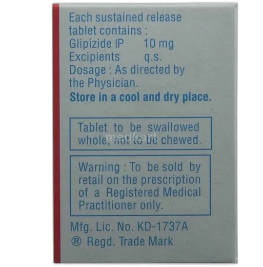 glynase xl 10mg tablet 10's